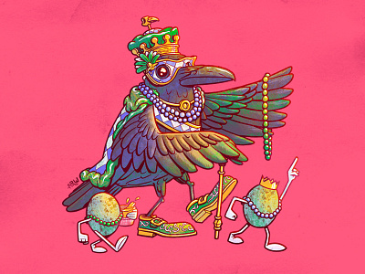 The Royal Crow art character design crow design illustration louisiana mardi gras new orleans
