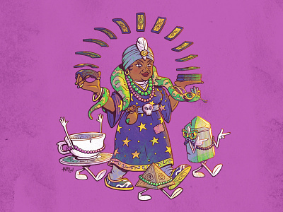 Miss Clair & Her Tarot art character design design illustration louisiana mardi gras new orleans snake tarot tarot card