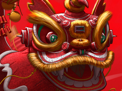 Illustrated Mixtape 015 - Spirit Animal art china chinese new year digital illustration lion photoshop red year of the ram