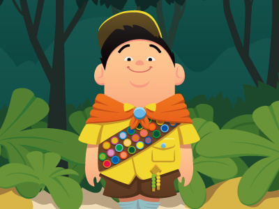 Russel animation disney illustration pixar russel scout up vector wilderness