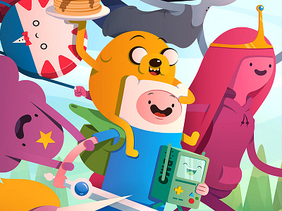 Adventure Time! adventure time bmo finn illustration jake peppermint butler princess bubblegum vector