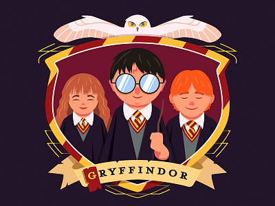 Harry Potter design gryffindor harry potter hermione illustration vector