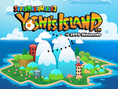 Yoshi's Island illustration mario nintendo super mario vector video games yoshi yoshis island