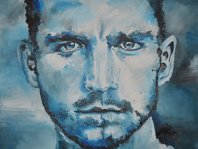 Dries Mertens acrylic acrylic paint acrylics art artwork detail footballer portrait portrait art portrait painting