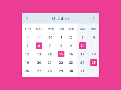 Calendar Widget calendar gray pink ui website widget