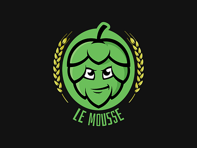 Le Mousse beer blog branding brewery cartoon hops logo mark mascot