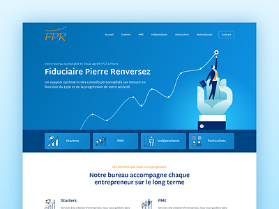 Fiduciary accounting blue design finance interface landing ui user web