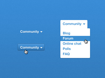 Dropdown blue button dropdown menu ui