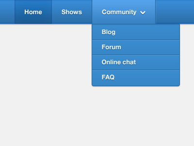 Navigation blue button dropdown nav navigation ui
