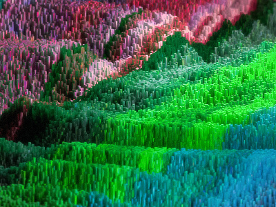 Crystal World 3d render c4d cinema 4d colorful corona renderer crystals hair height mapped topography