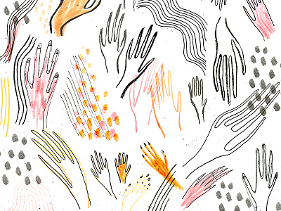 Hands art brush pen color colors drawing hands illustration markers pattern pen sketch texture