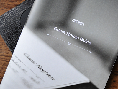 Guest House Guide brand brochure design foil folder graphic design guide paper pattern photography texture welcome packet