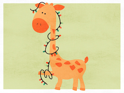 Giraffe christmas giraffe holidays illustration illustrator lights photoshop texture zoo
