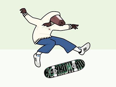 "DO A KICKFLIP" boardhead illustration skate skateboard skater vans