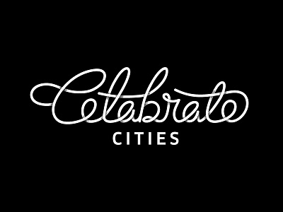 Celebrate Cities cursive light neon type typography writing