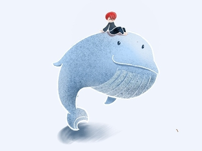 dream travel whale cartoon character daughter illustration travel whale