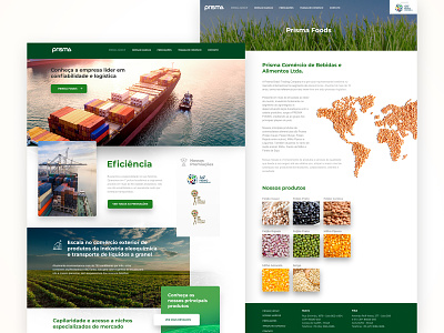 Prisma Brazil - Website clean concept design export front-end front-end develop green layout page product ui ux web webdesign website