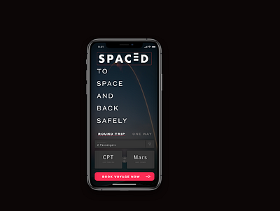 SPACED Mock Up app protoype space spacex ui ux