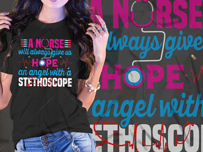 Nurse Typography T-Shirt Design Graphic Tees t shirt design amazon tshirt design template