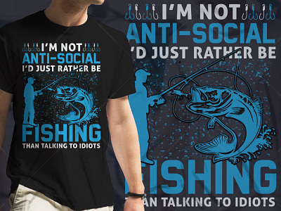 Fishing Typography T-Shirt Design Graphic Tees v6 t shirt design amazon tshirt design template