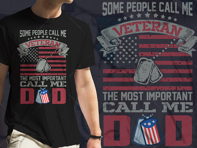 Veteran Dad Typography T-Shirt Design Graphic Tees