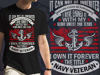 Navy Veteran Typography T-Shirt Design Graphic Tees