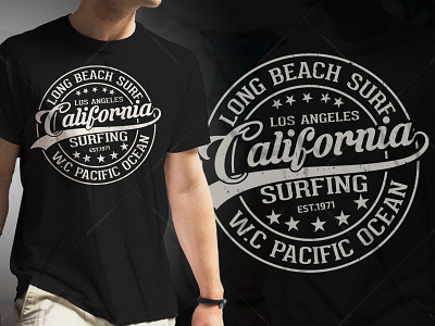 Surfing Typography T-Shirt Design