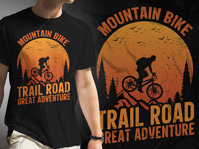 Mountain Bike Typography T-Shirt Design t shirt design amazon tshirt design template