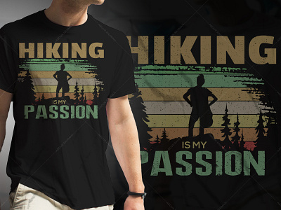 Hiking Typography T-Shirt Design Graphic Tees v2 t shirt design amazon tshirt design template