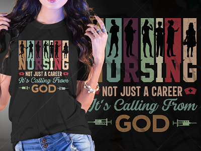 Nurse Typography T-Shirt Design Graphic Tees v3