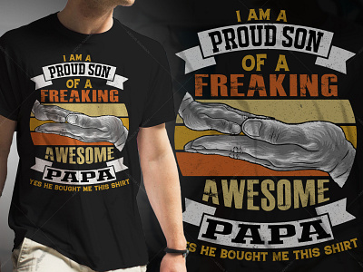 Son Papa Typography T-Shirt Design Graphic Tees