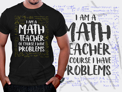 Math Teacher Typography T-Shirt Design t shirt design amazon tshirt design template