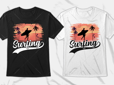 Surfing Typography T-Shirt Design