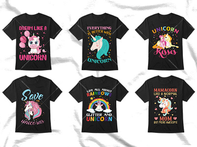 Unicorn Typography T-Shirt Design Graphic Tees