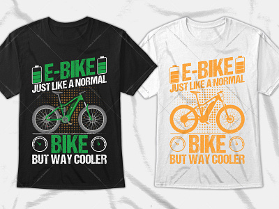 E-Bike Typography T-Shirt Design Graphic Tees t shirt design amazon tshirt design template