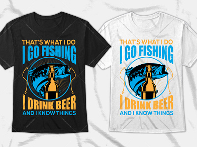 Beer & Fishing Typography T-Shirt Design t shirt design amazon tshirt design template