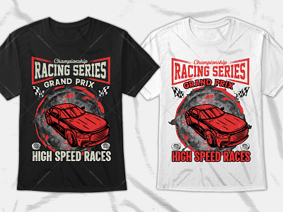 Car Race Typography T-Shirt Design t shirt design amazon tshirt design template