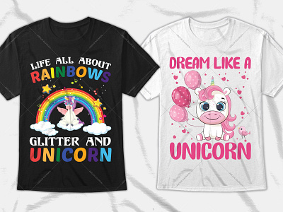 Unicorn Typography T-Shirt Design