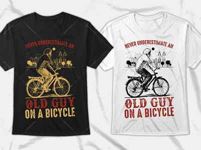 Old Man Bicycle T-Shirt Design custom t shirts graphic tees long sleeve shirts t shirt t shirt design t shirts for men tie dye shirts typography t shirt