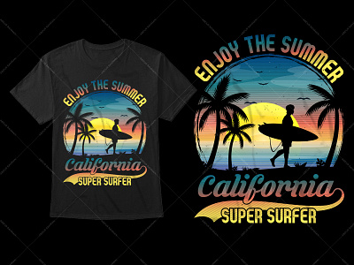 California Surfing Typography T-Shirt Design custom t shirts graphic tees long sleeve shirts t shirt t shirt design t shirt vector tie dye shirts