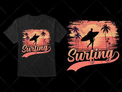 Surfing Typography T-Shirt Design Graphic Tees