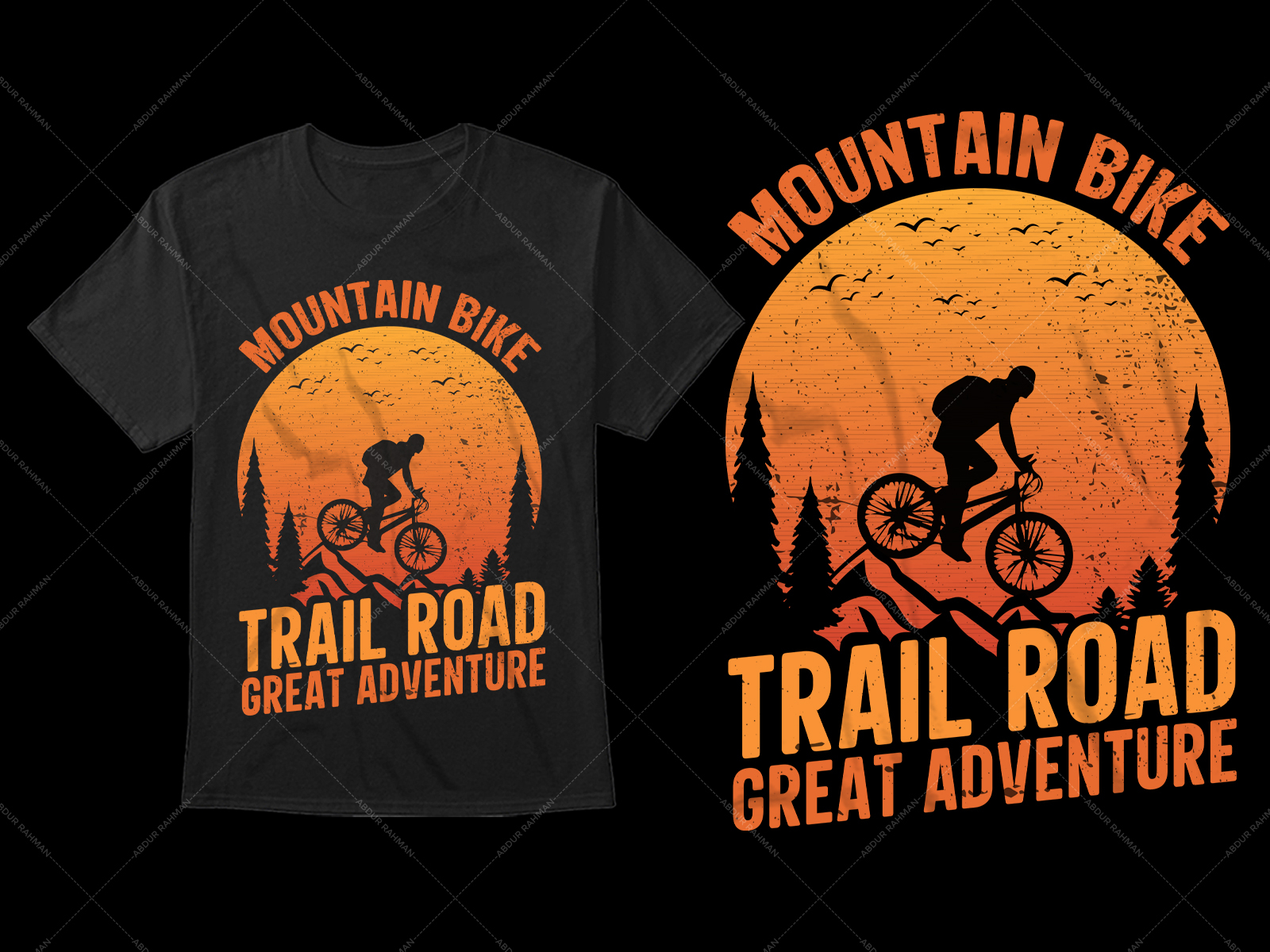 Mountain Bike Typography T-Shirt Design 