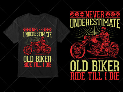 Old Biker Typography T-Shirt Design