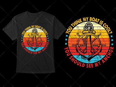 Fishing Boat Typography T-Shirt Design