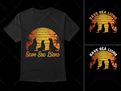 Save Sea Lions Typography T-Shirt Design custom t shirts graphic tees long sleeve shirts t shirt t shirt design t shirt vector tie dye shirts