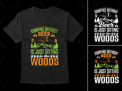 Camping Beer Typography T-Shirt Design