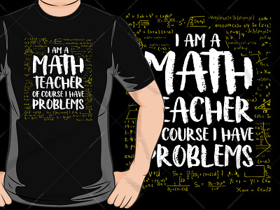 Math Teacher Typography T-Shirt Design