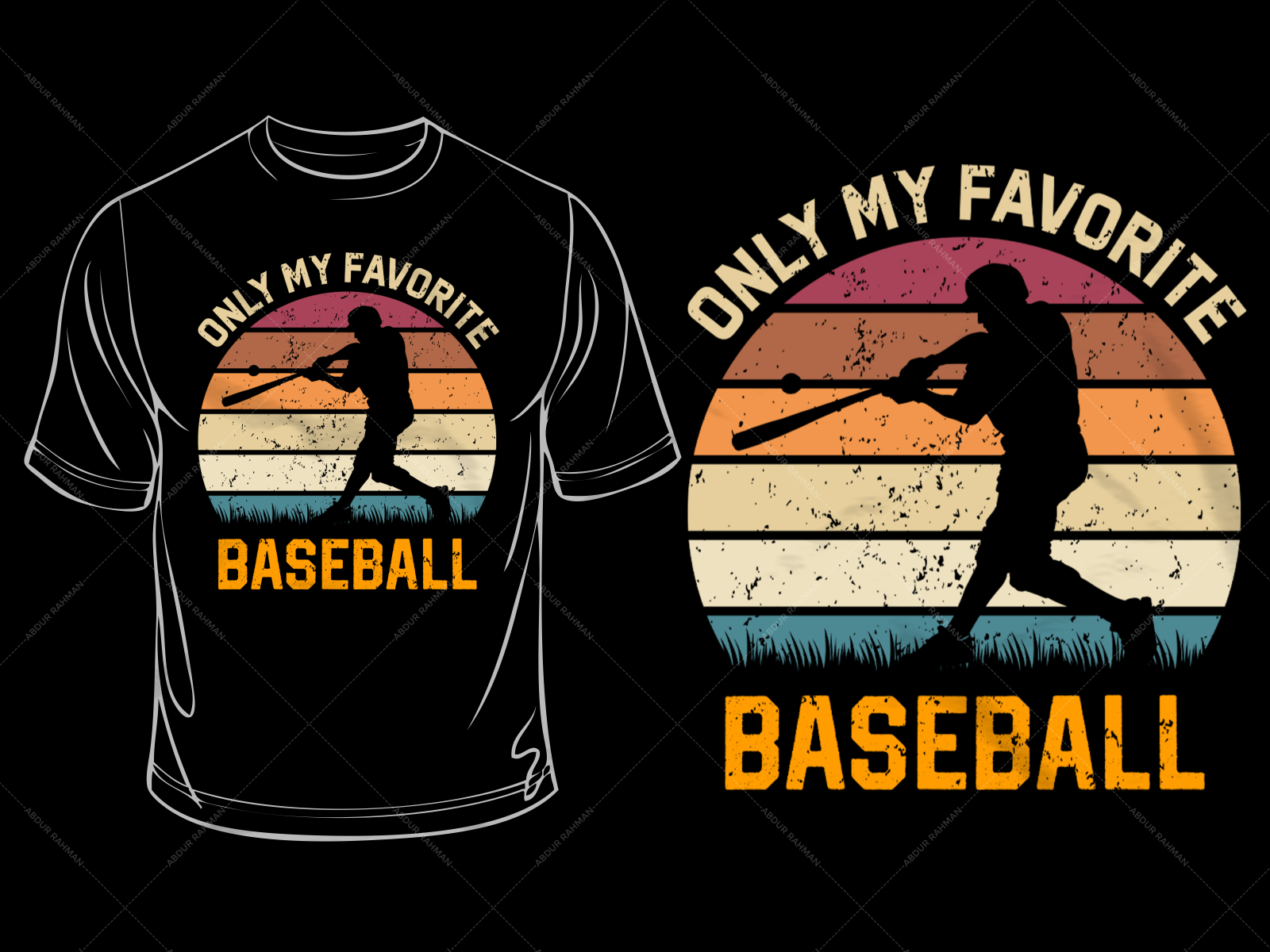 Baseball Player Typography T-Shirt Design by T-Shirt Design Bundle on ...