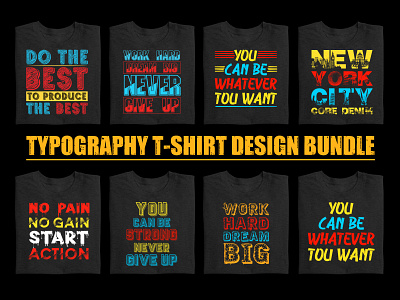 Typography T Shirt Design Bundle graphic tees motivational t shirt design t shirt t shirt design