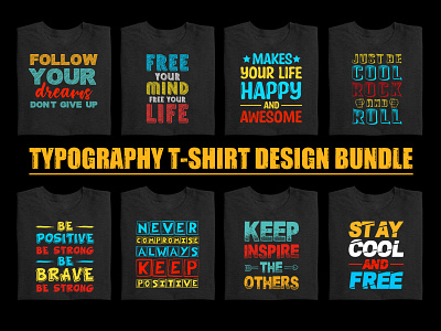 Typography T Shirt Design Bundle graphic tees motivational t shirt design t shirt t shirt design